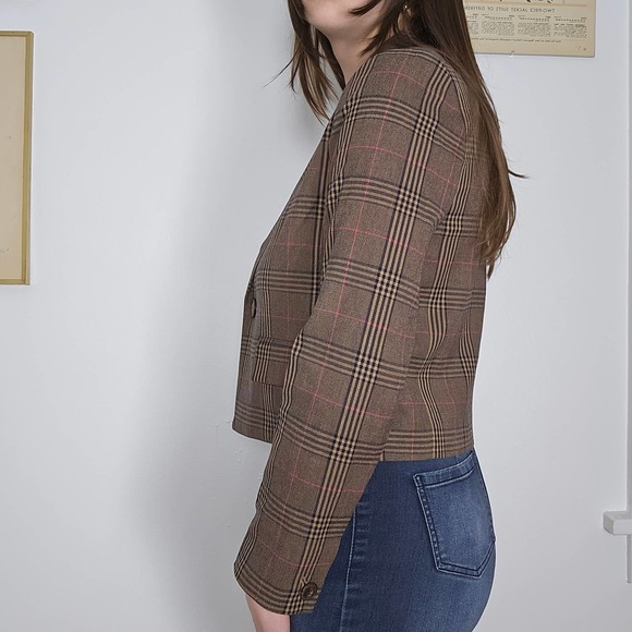 Madewell The Sutter Crop Blazer Size Small Williams Multi Plaid - Picture 5 of 9